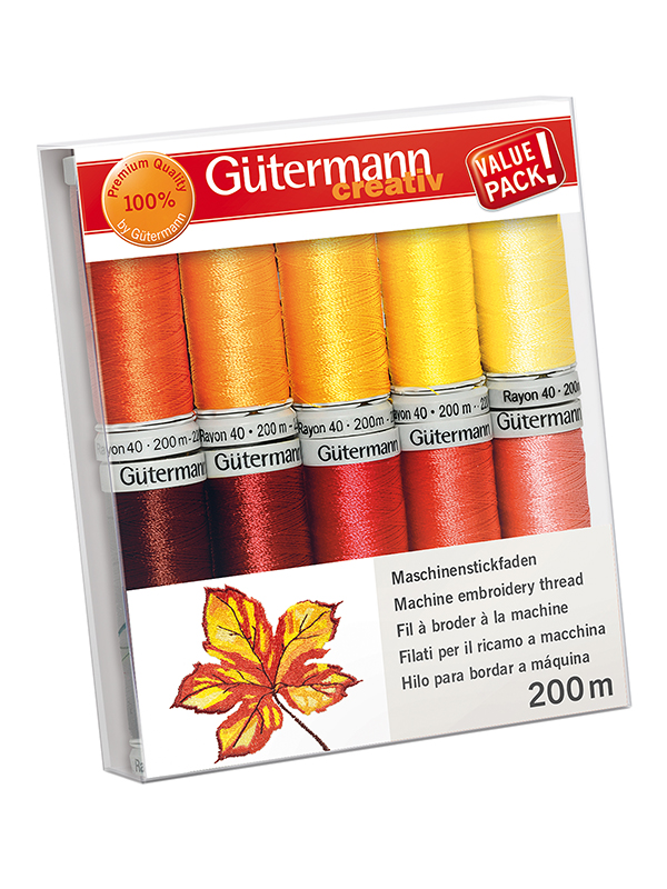 Classic Gutermann 100 Percent Viscose Rayon 40 Machine Embroidery Thread Set 